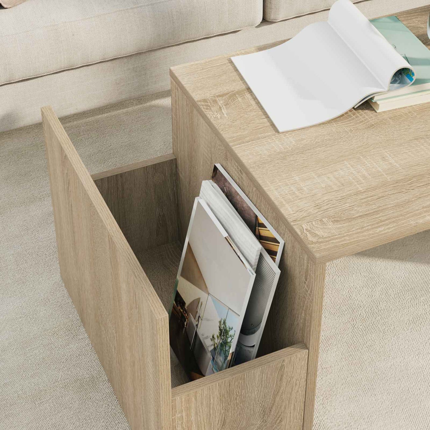 Sofabord Sonoma eg 90 x 45 x 35 cm Konstrueret træ