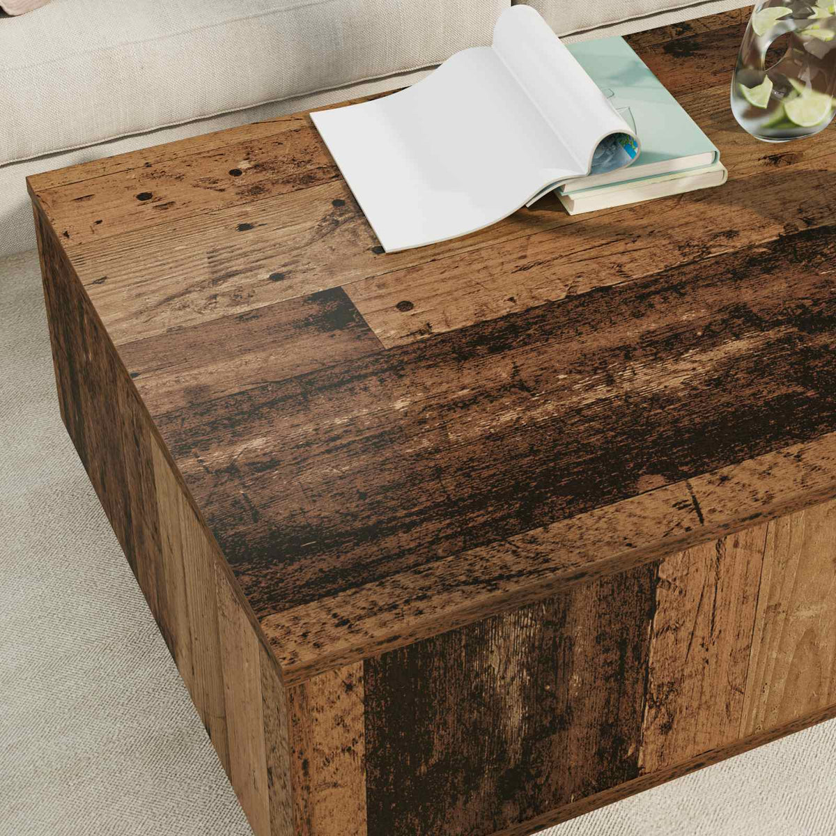 Sofabord Gammelt træ 95 x 55 x 31 cm Konstrueret træ