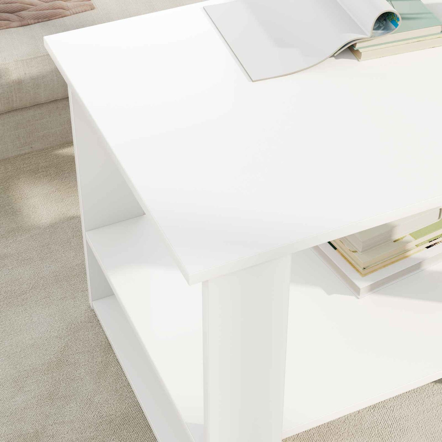 Sofabord Hvid 72 x 50 x 50 cm Konstrueret træ