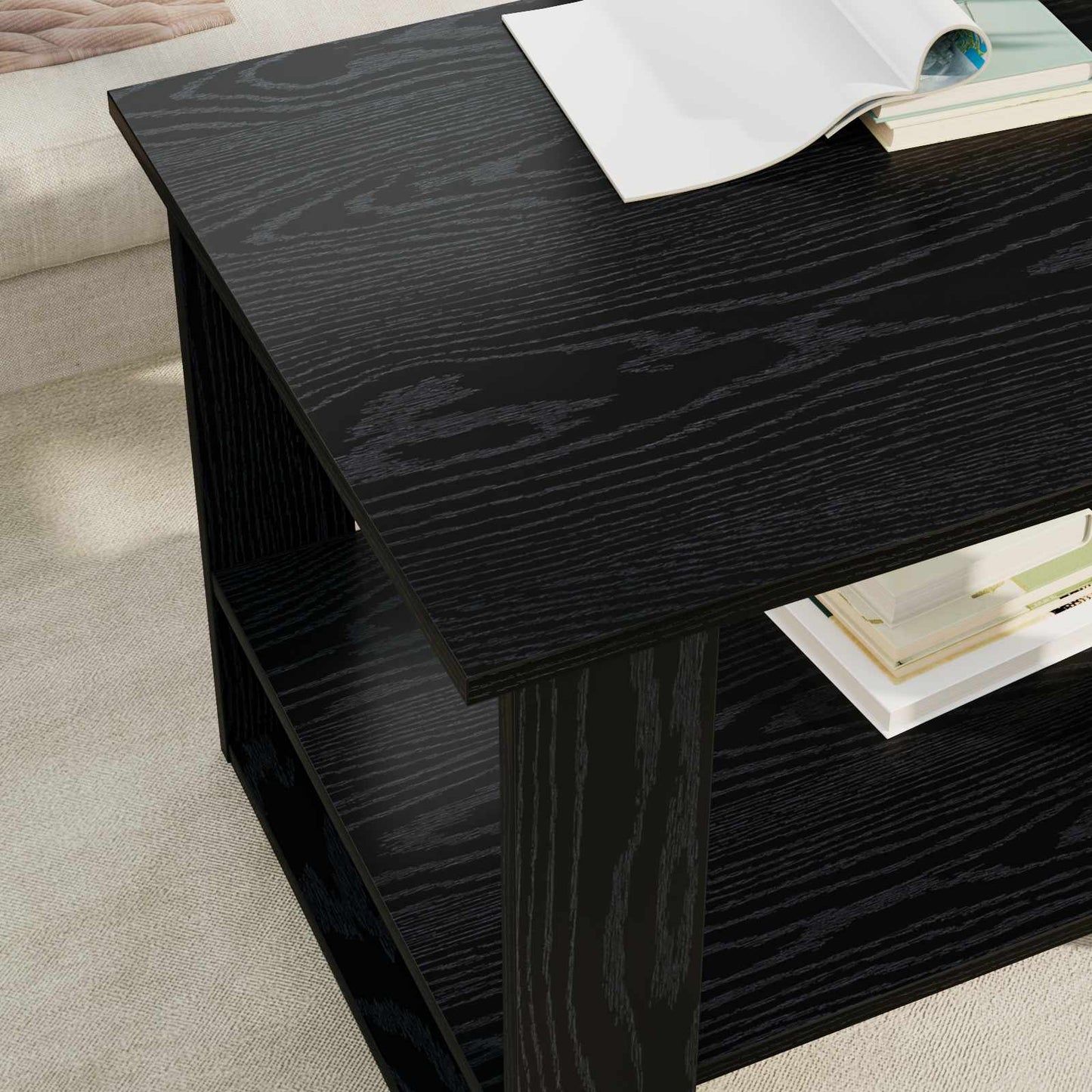 Sofabord Sort eg 72 x 50 x 50 cm Konstrueret træ