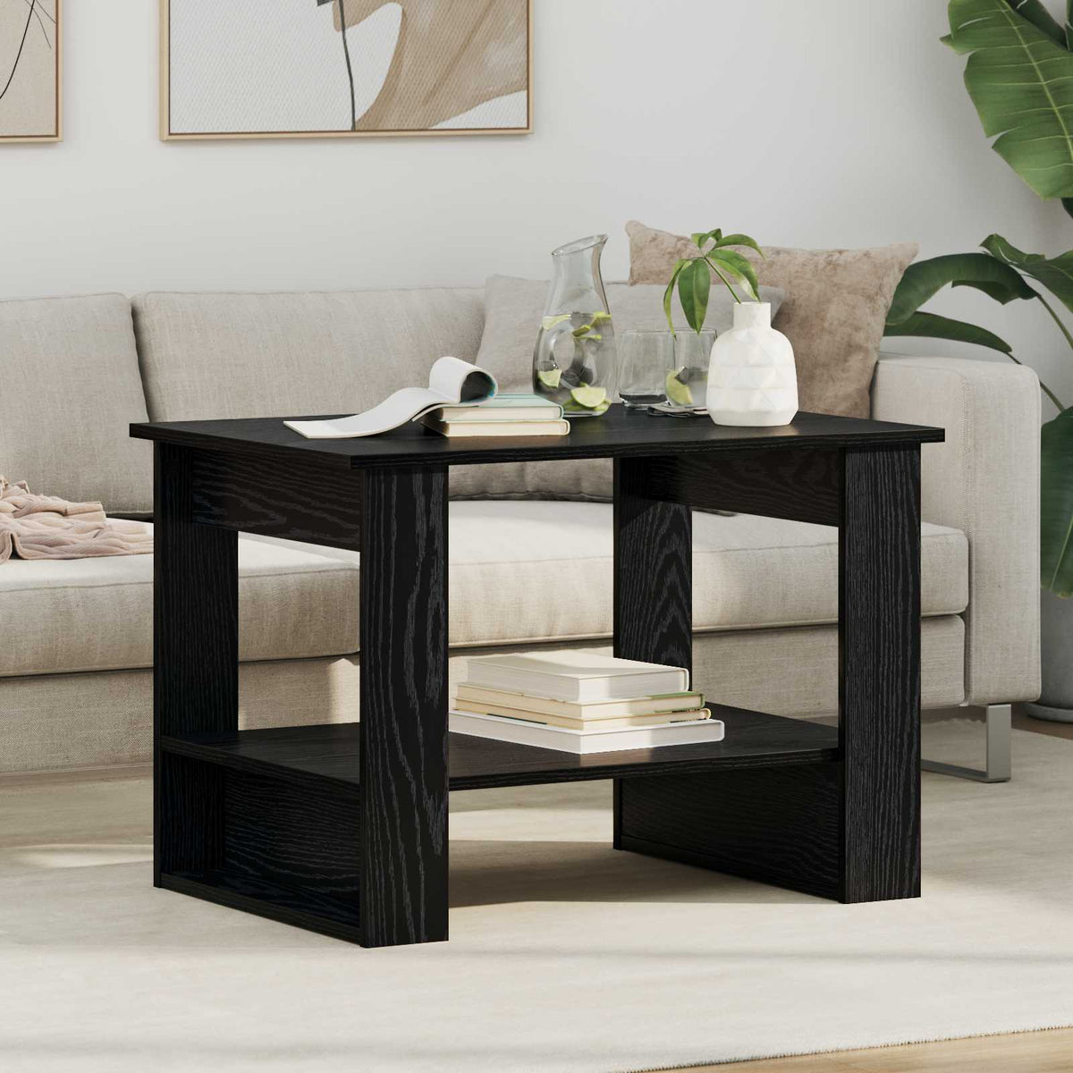 Sofabord Sort eg 72 x 50 x 50 cm Konstrueret træ