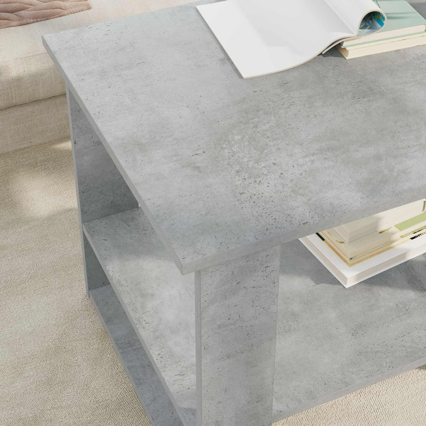 Sofabord Beton Grå 72 x 50 x 50 cm Konstrueret træ