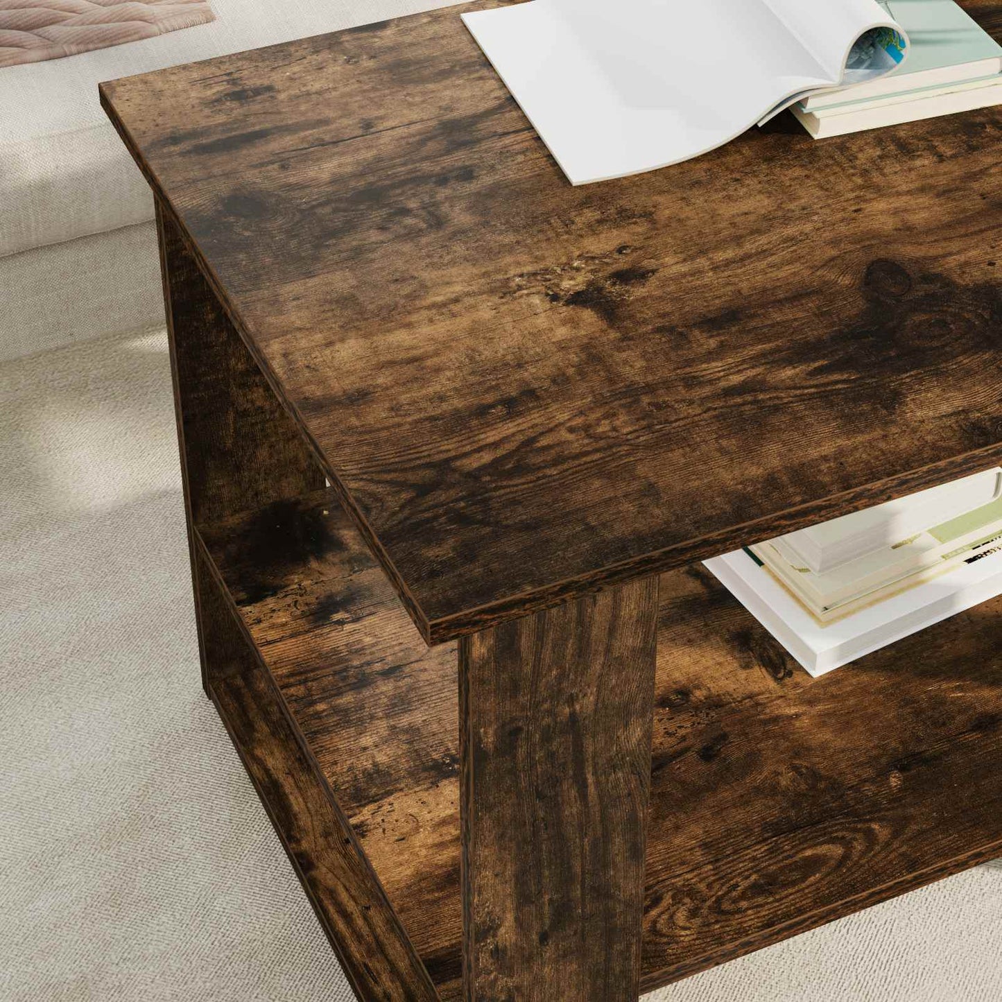 Sofabord Røget eg 72 x 50 x 50 cm Konstrueret træ