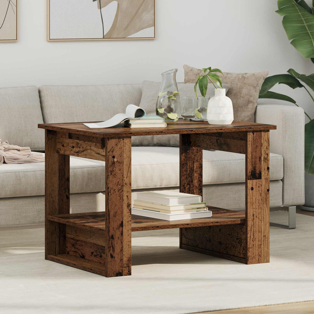 Sofabord Gammelt træ 72 x 50 x 50 cm Konstrueret træ