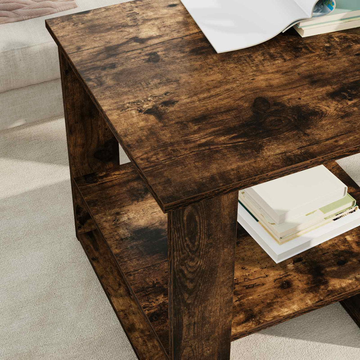 Sofabord Røget eg 51 x 50 x 50 cm Konstrueret træ
