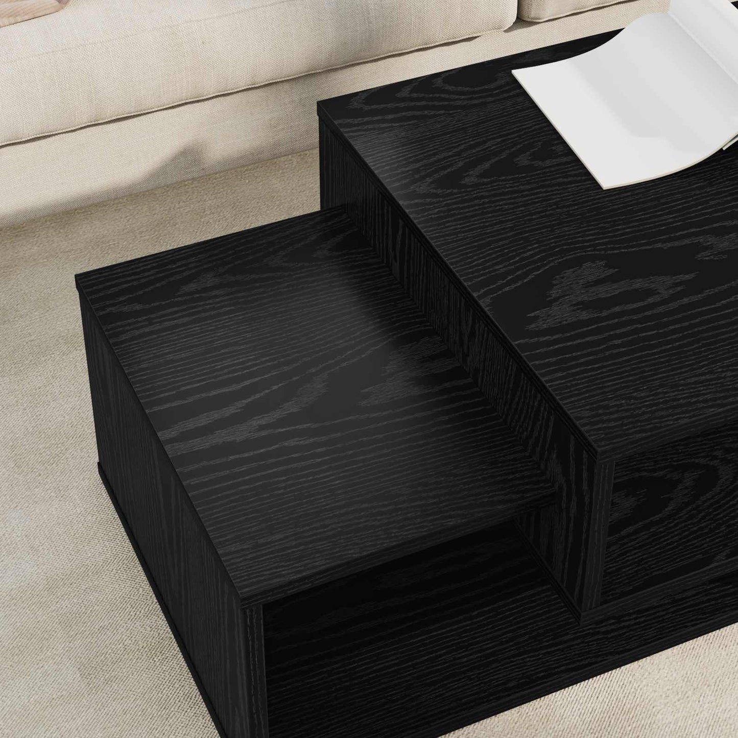 Sofabord Sort eg 105 x 50 x 32,5 cm Konstrueret træ