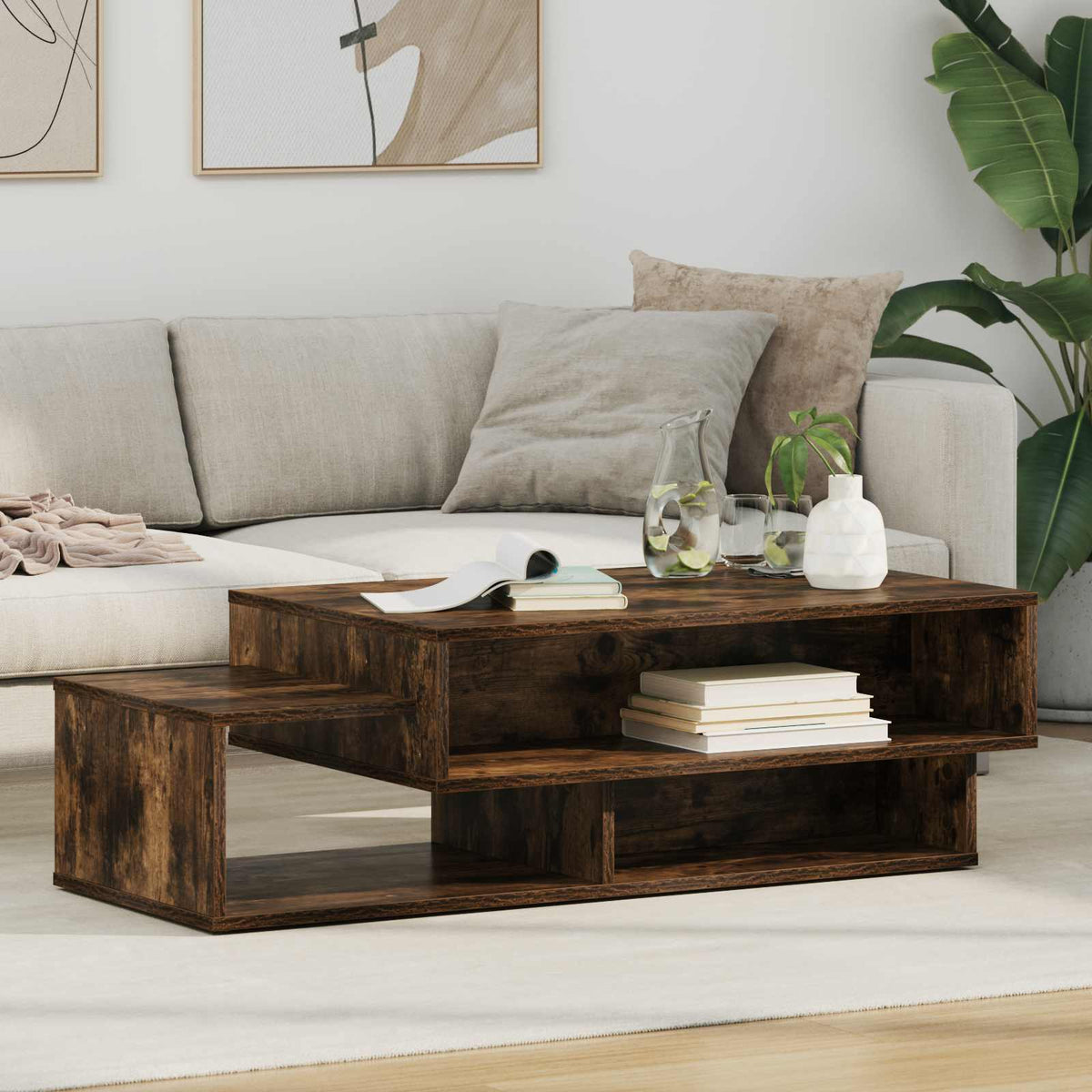 Sofabord Røget eg 105 x 50 x 32,5 cm Konstrueret træ