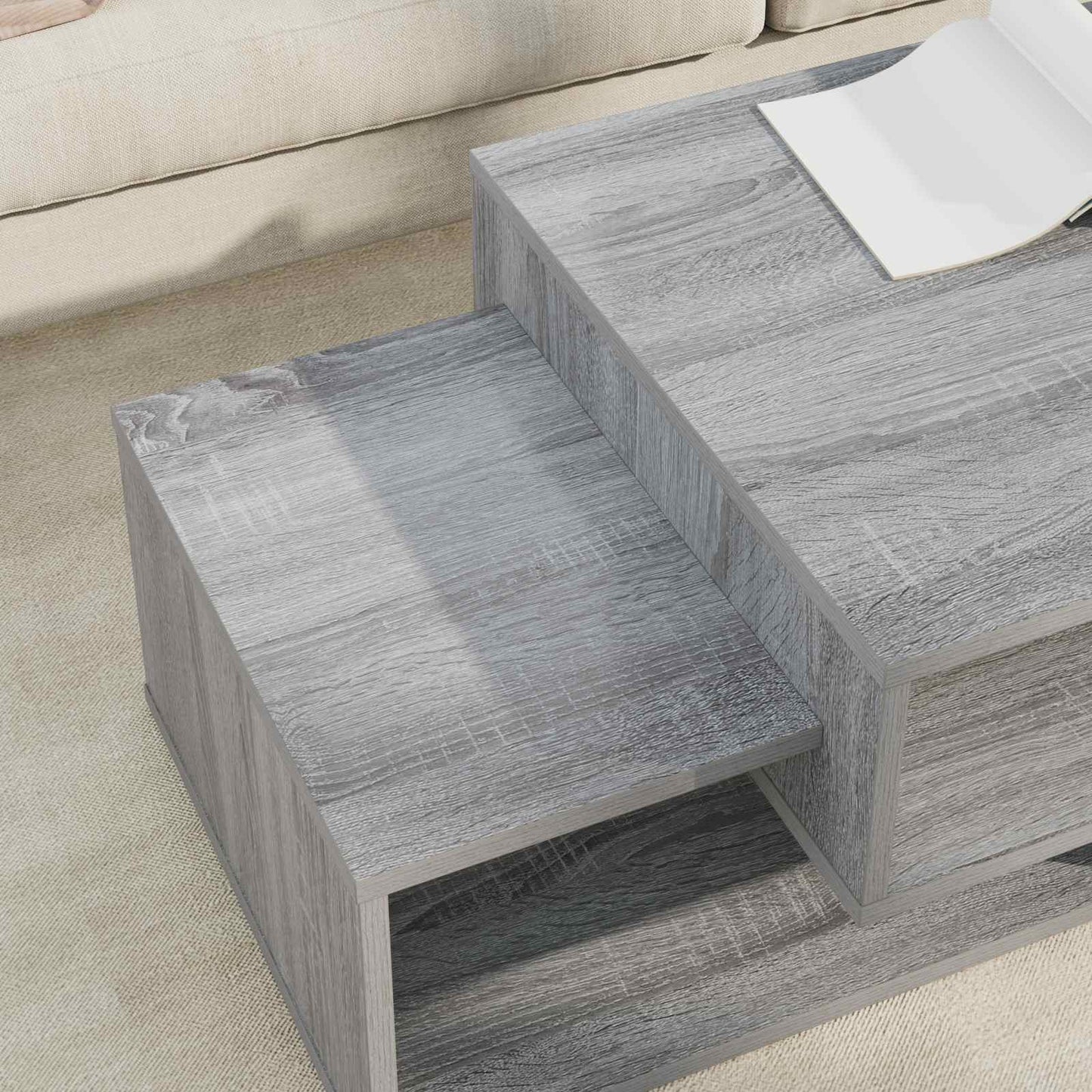 Sofabord Grå Sonoma 105 x 50 x 32,5 cm Konstrueret træ