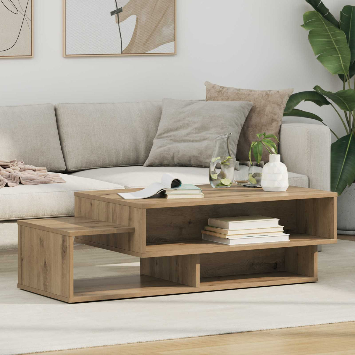 Sofabord Artisan Egetræ 105 x 50 x 32,5 cm Konstrueret træ