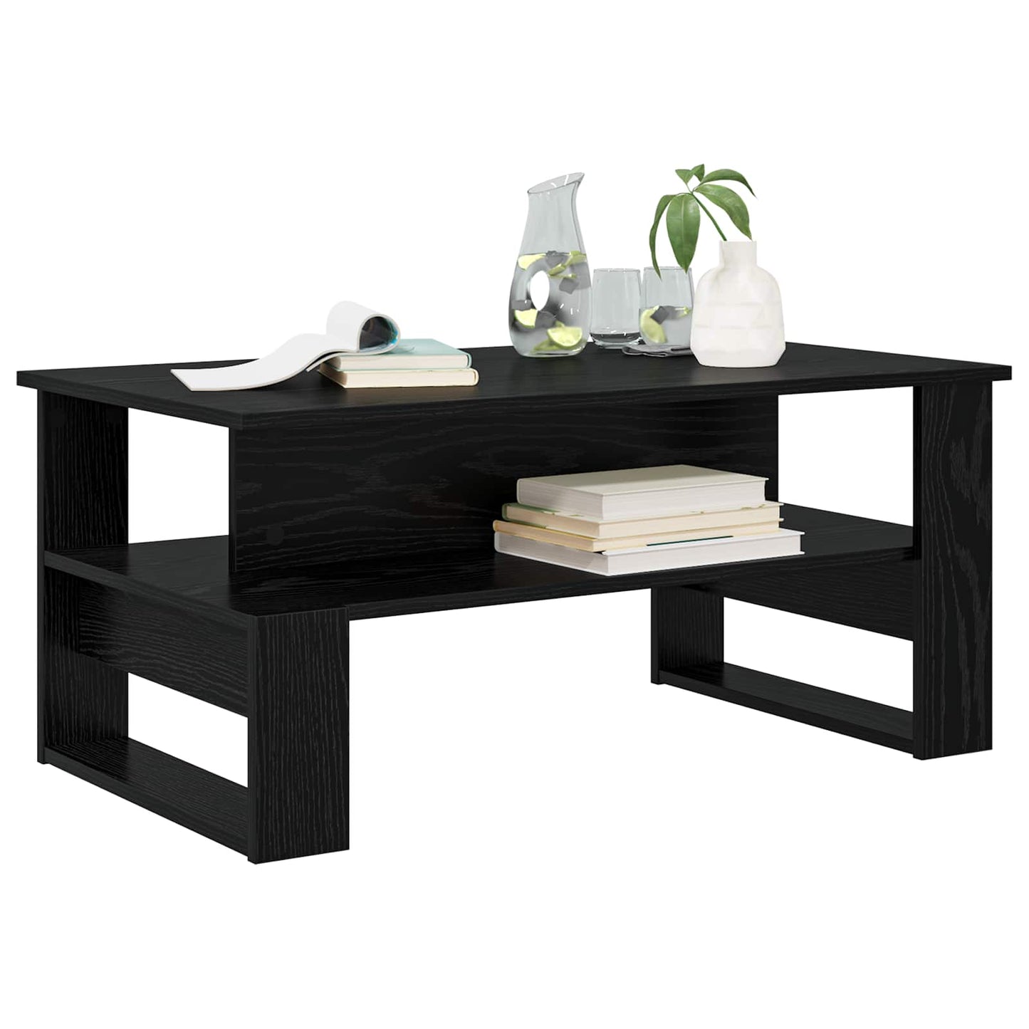 Sofabord Sort eg 90 x 50 x 40 cm Konstrueret træ