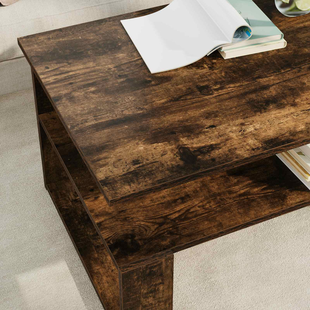 Sofabord Røget eg 90 x 50 x 40 cm Konstrueret træ