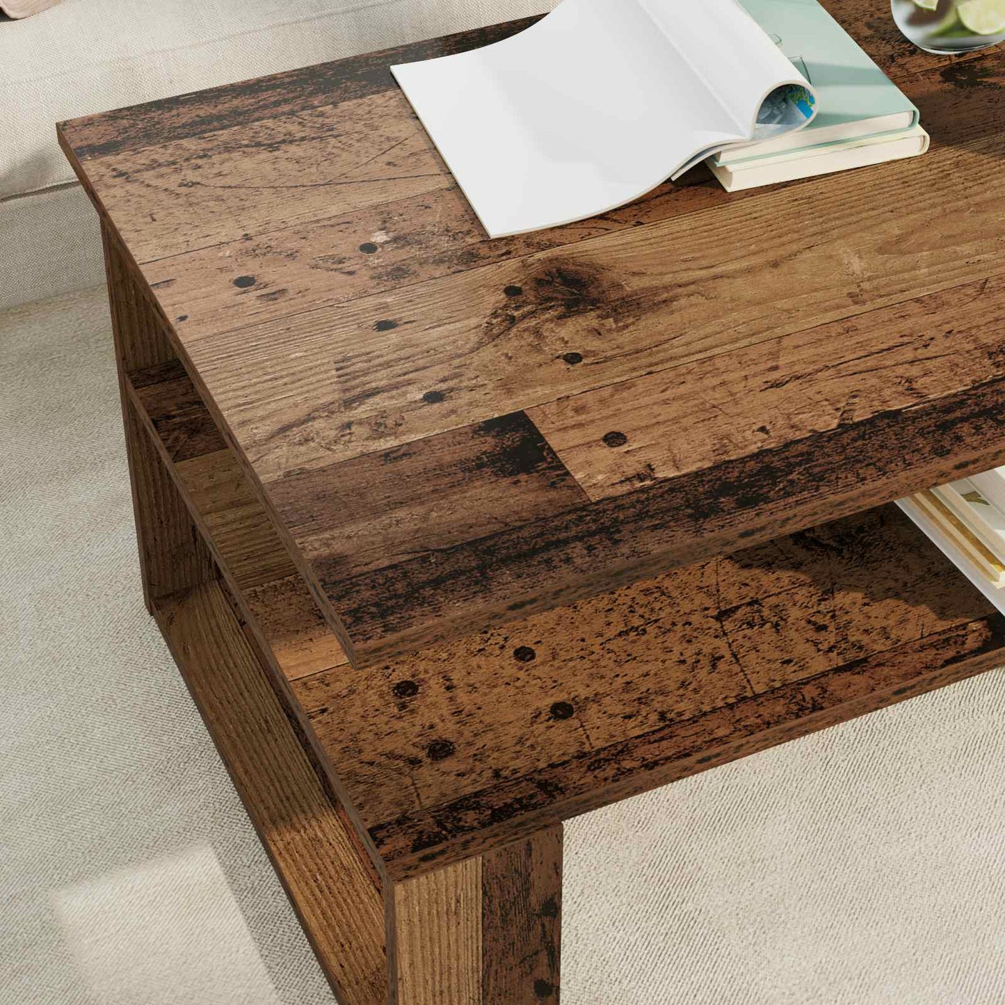 Sofabord Gammelt træ 90 x 50 x 40 cm Konstrueret træ