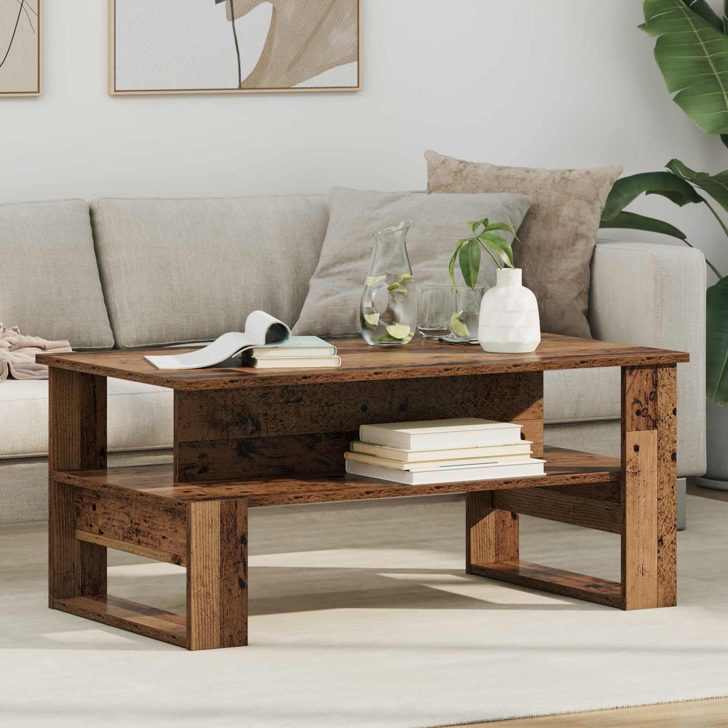 Sofabord Gammelt træ 90 x 50 x 40 cm Konstrueret træ
