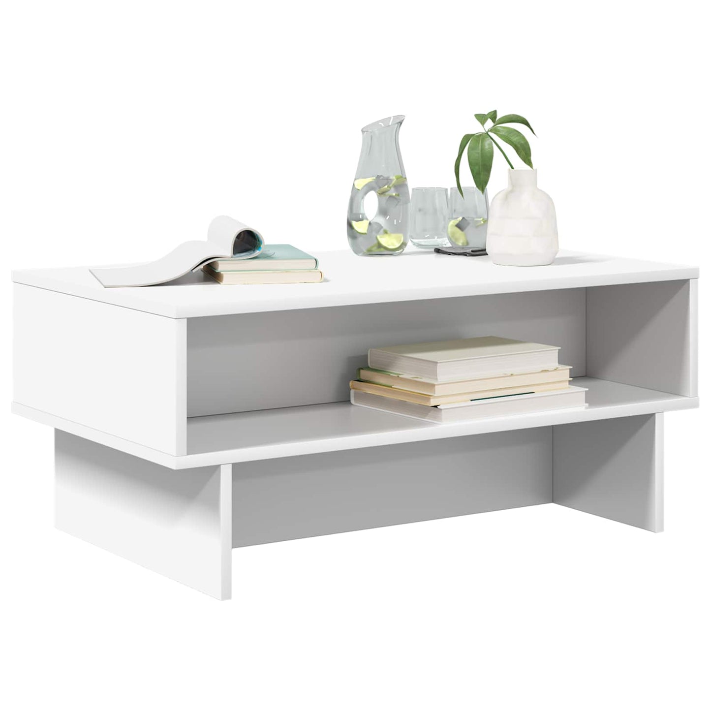 Sofabord Hvid 80 x 46 x 35 cm Konstrueret træ