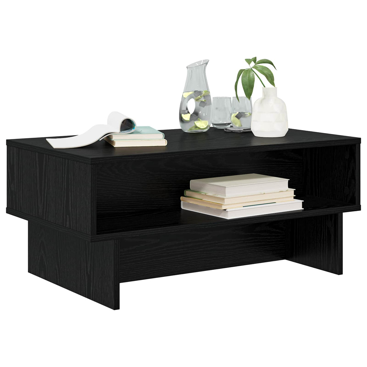 Sofabord Sort eg 80 x 46 x 35 cm Konstrueret træ