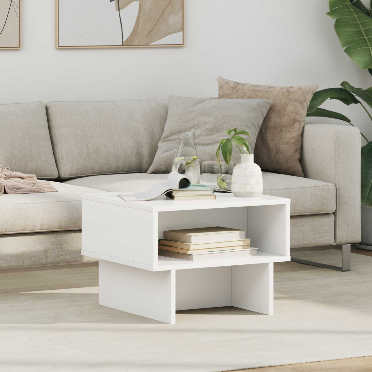 Sofabord Hvid 48 x 46 x 35 cm Konstrueret træ