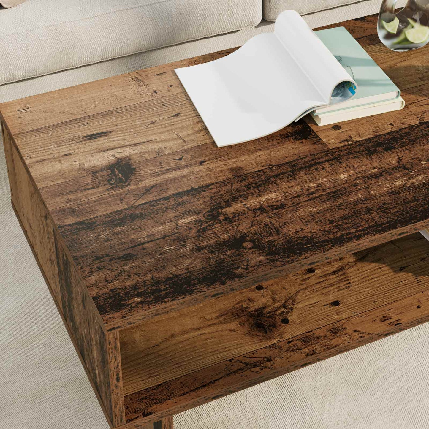 Sofabord Gammelt træ 100 x 46 x 35 cm Konstrueret træ
