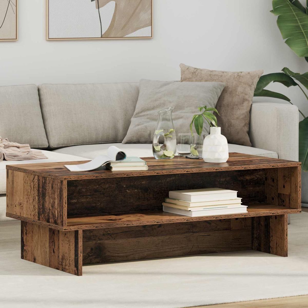 Sofabord Gammelt træ 100 x 46 x 35 cm Konstrueret træ