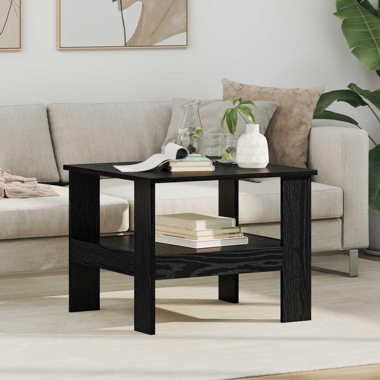 Sofabord Sort eg 57 x 55 x 45 cm Konstrueret træ