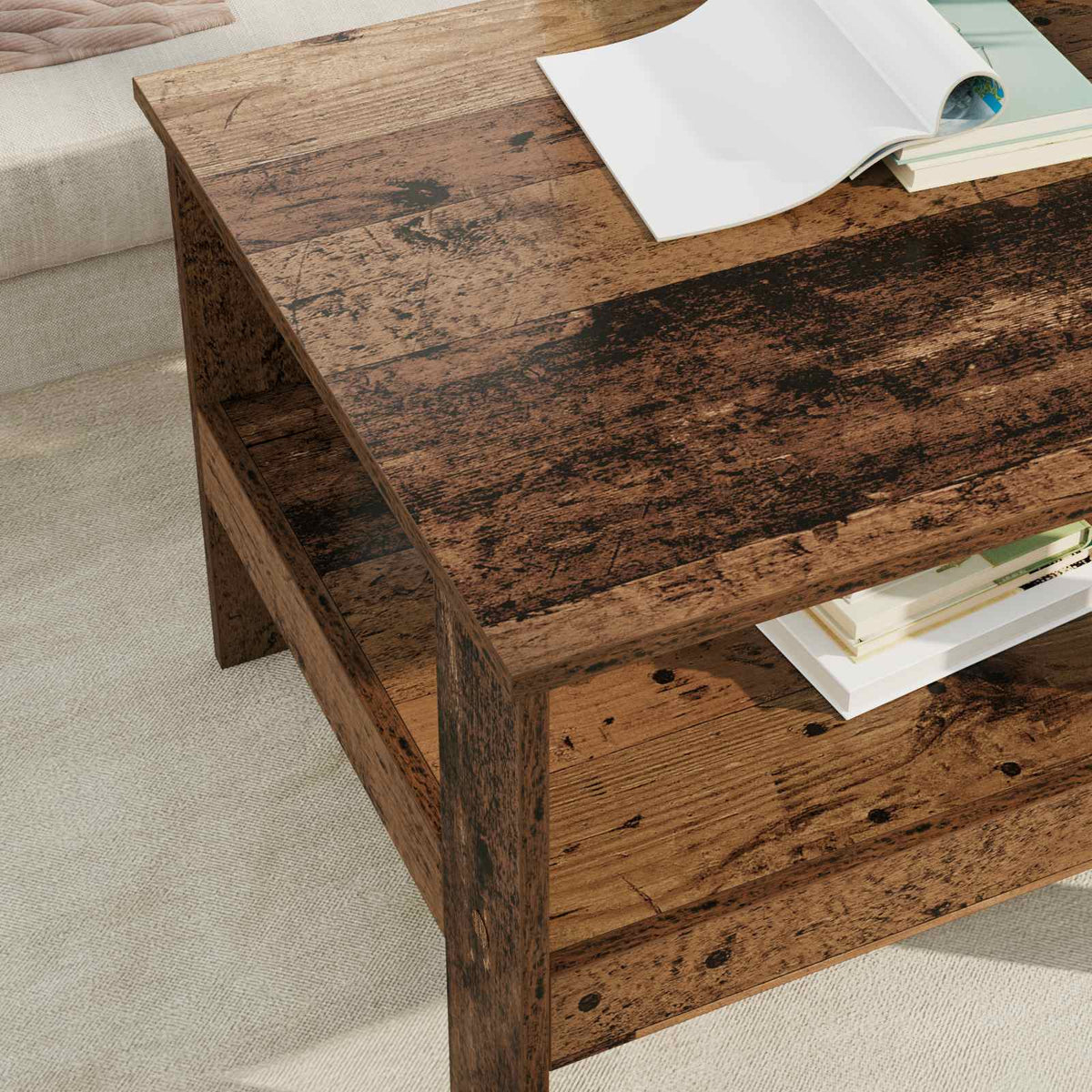 Sofabord Gammelt træ 57 x 55 x 45 cm Konstrueret træ