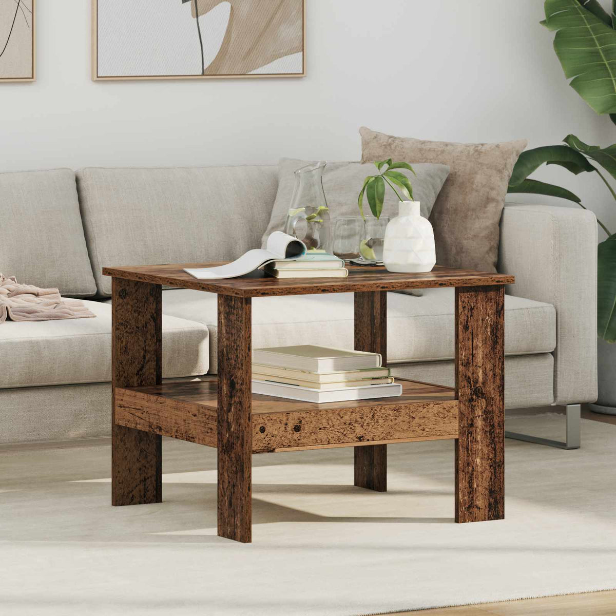 Sofabord Gammelt træ 57 x 55 x 45 cm Konstrueret træ
