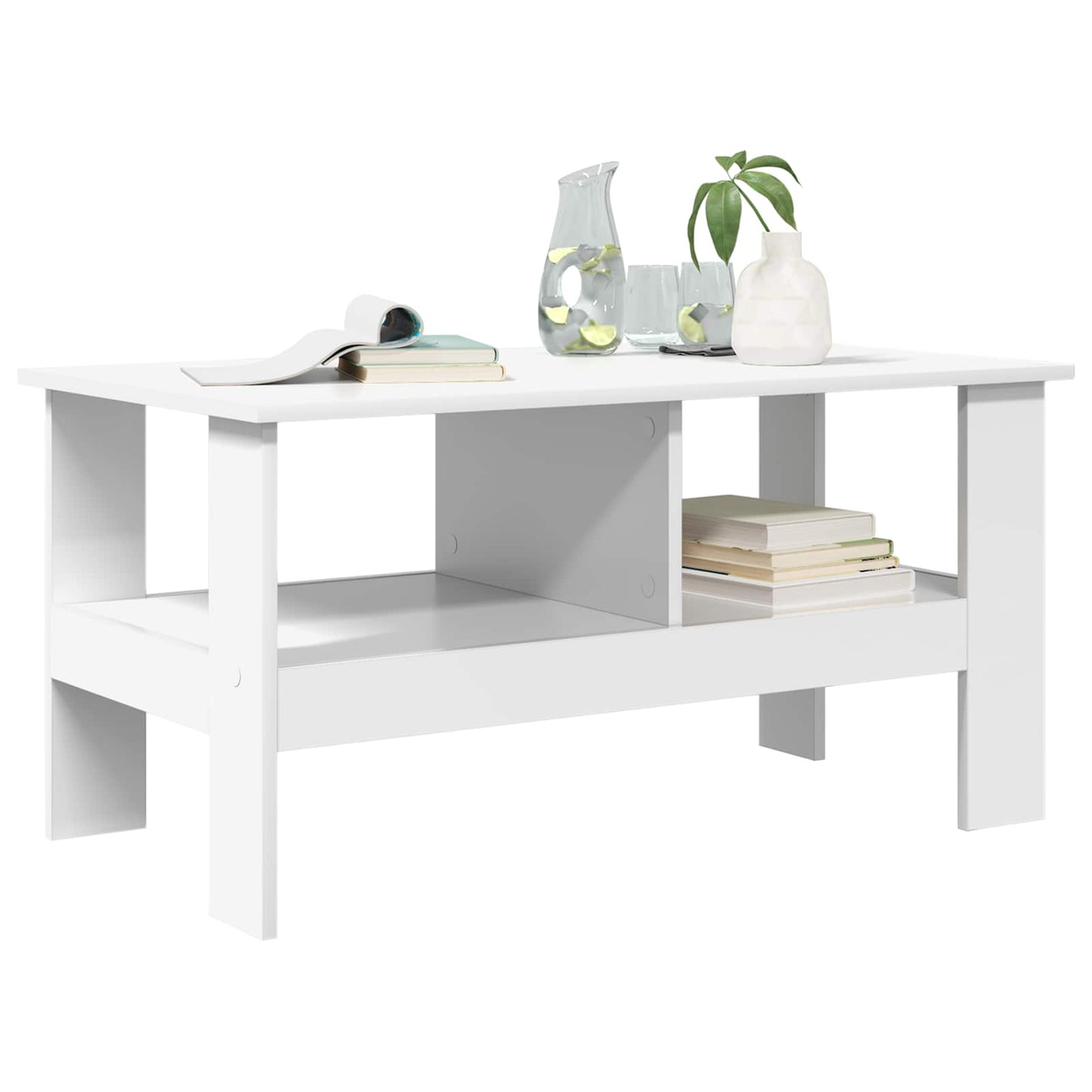 Sofabord Hvid 90 x 50 x 45 cm Konstrueret træ