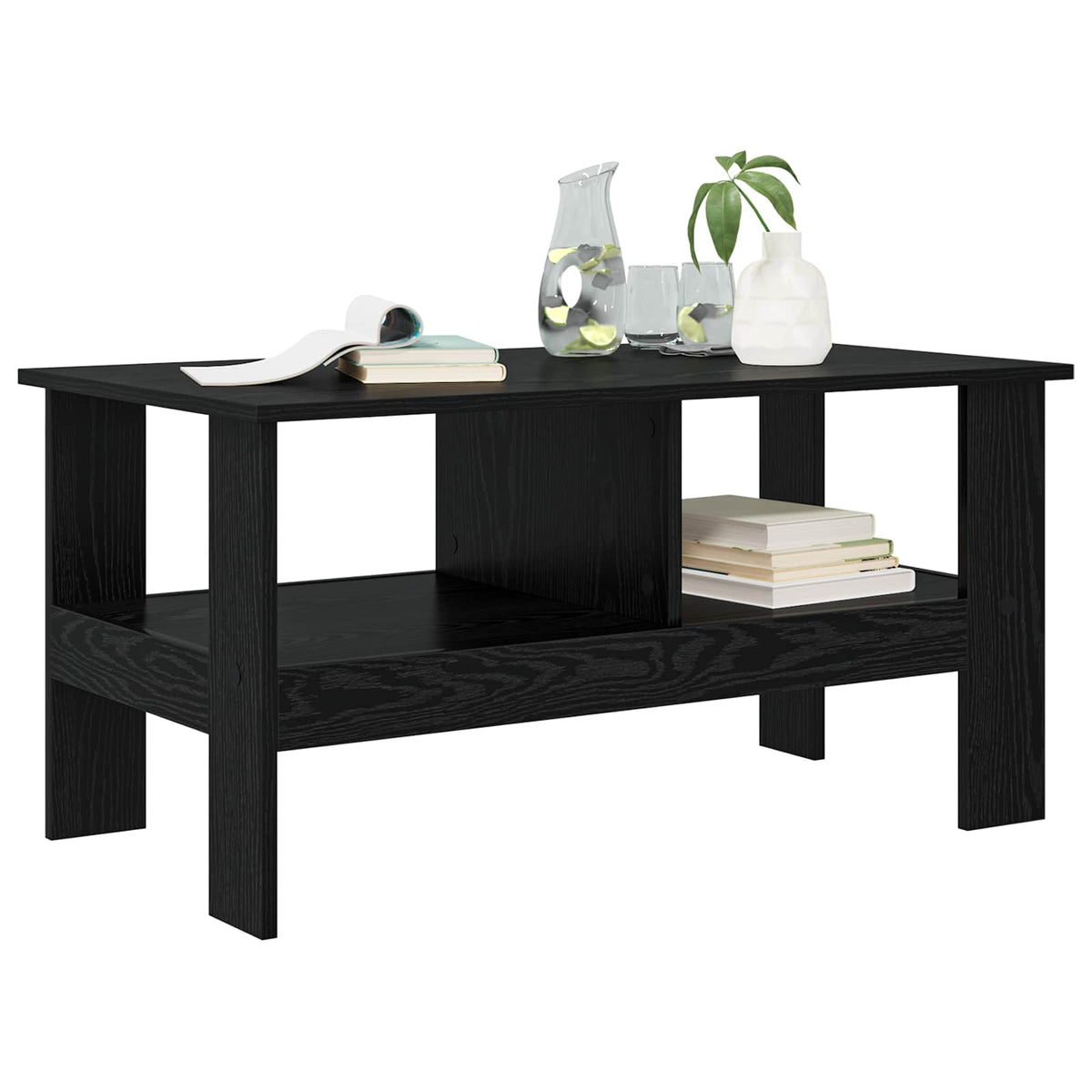 Sofabord Sort eg 90 x 50 x 45 cm Konstrueret træ