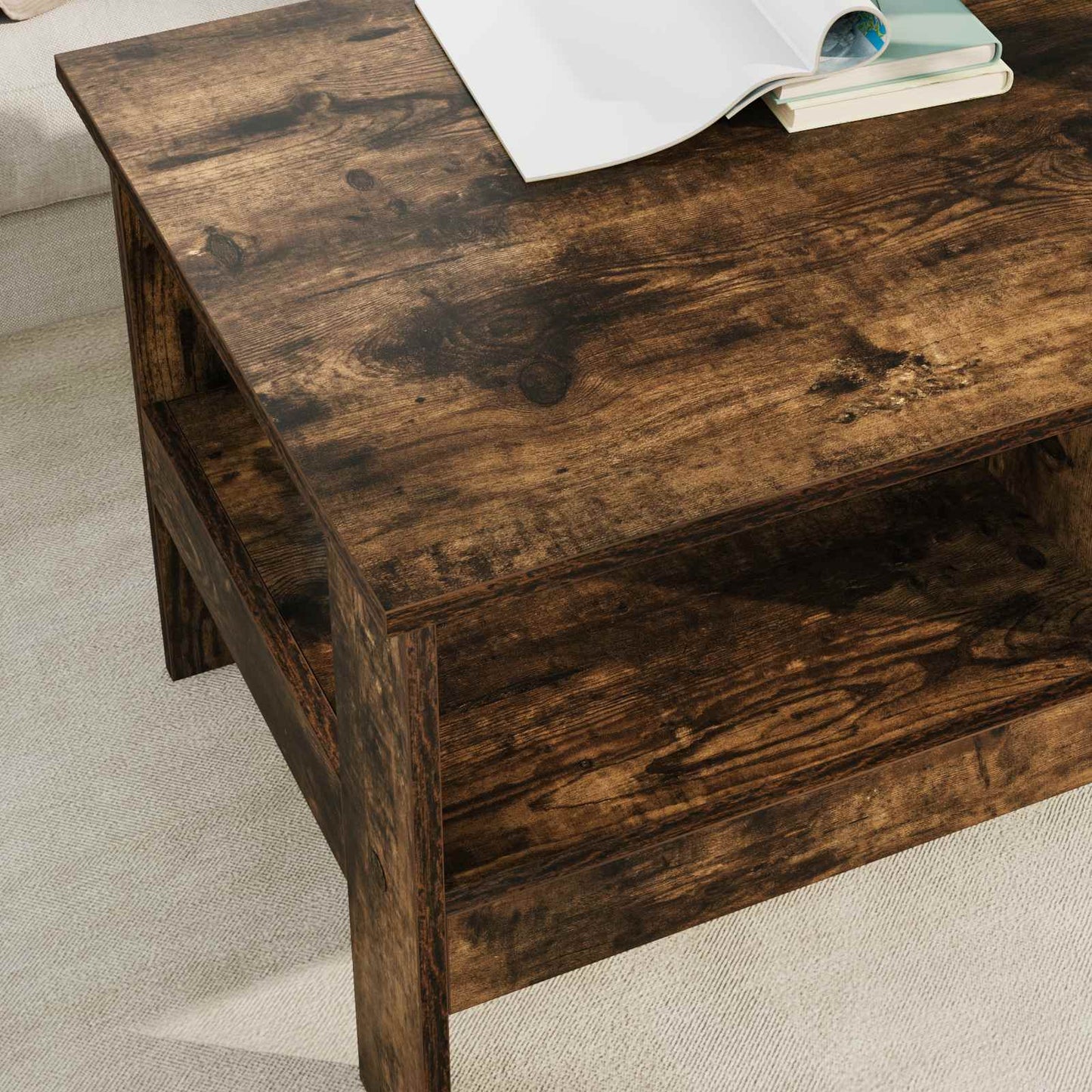 Sofabord Røget eg 90 x 50 x 45 cm Konstrueret træ
