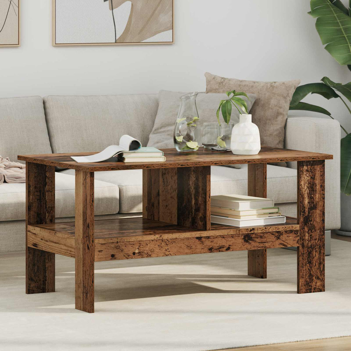 Sofabord Gammelt træ 90 x 50 x 45 cm Konstrueret træ
