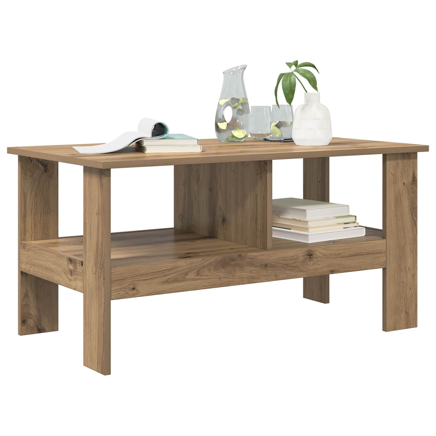 Sofabord Artisan Egetræ 90 x 50 x 45 cm Konstrueret træ