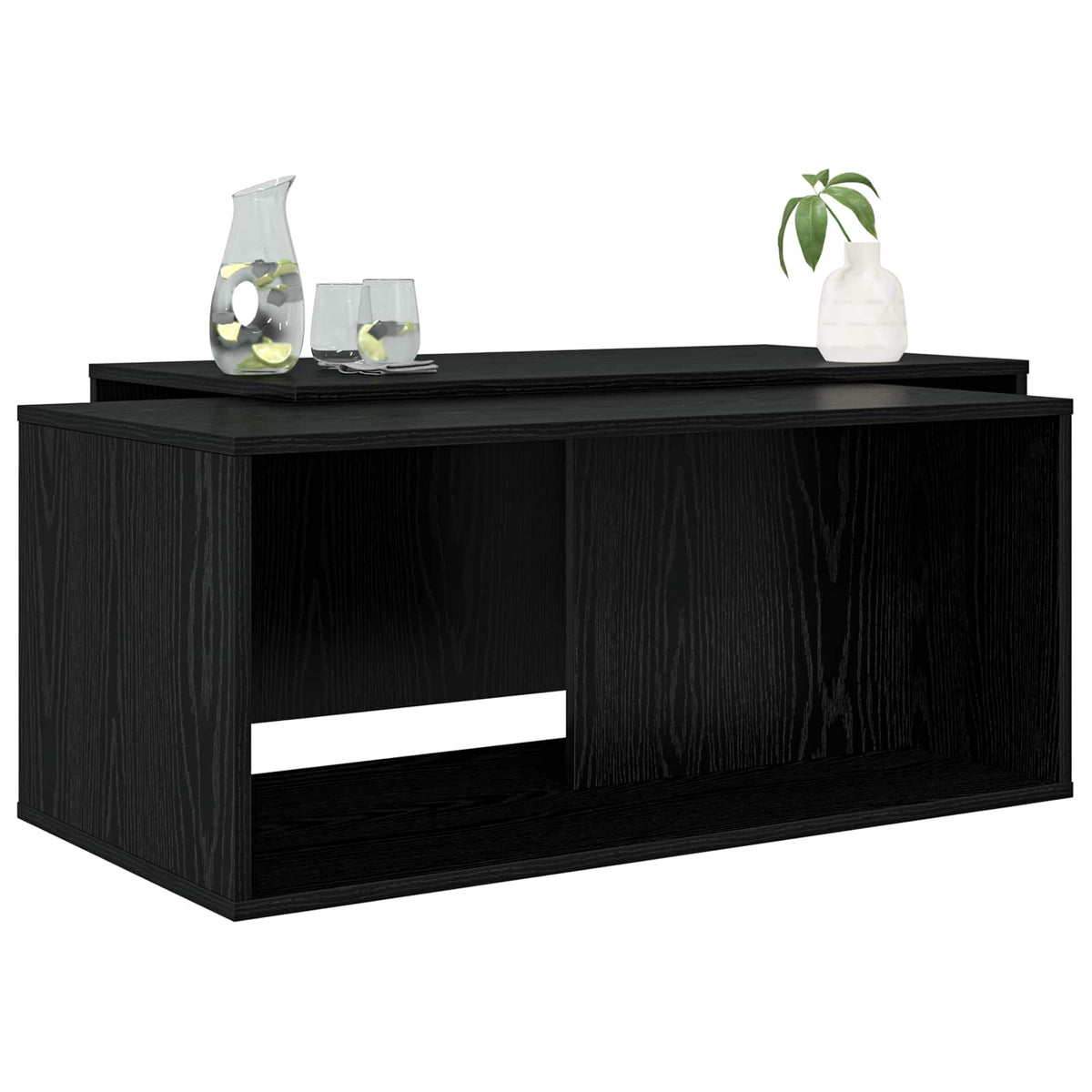 Kaffebord Sæt 2 stk. Sort eg 90 x 48 x 40 cm Konstrueret træ