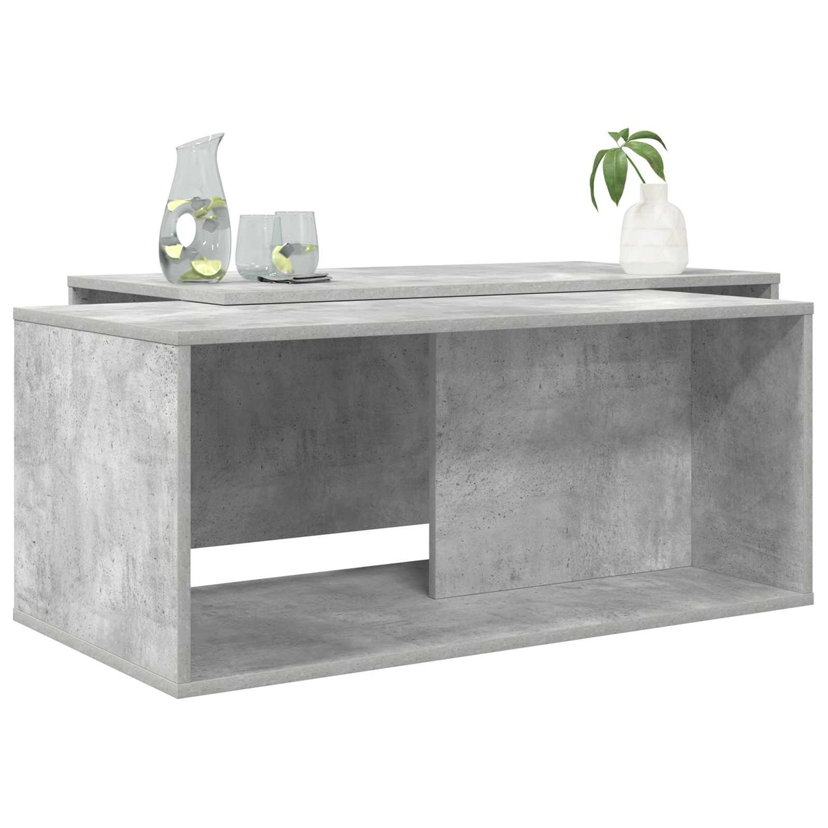 Kaffebord Sæt 2 stk. Beton Grå 90 x 48 x 40 cm Konstrueret træ