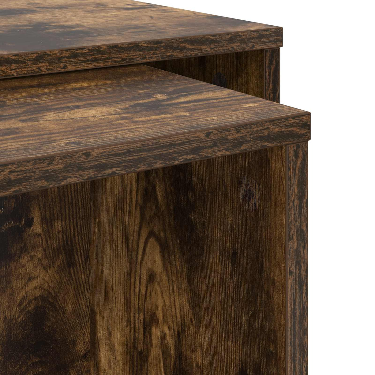 Kaffebord Sæt 2 stk. Røget eg 90 x 48 x 40 cm Konstrueret træ