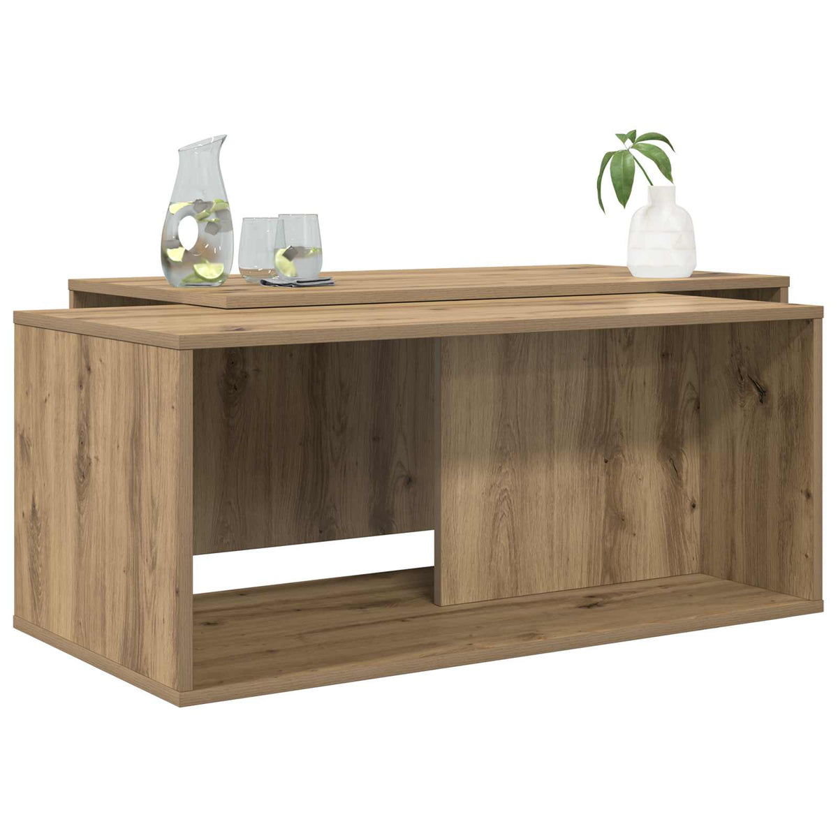 Kaffebord Sæt 2 stk. Artisan Egetræ 90 x 48 x 40 cm