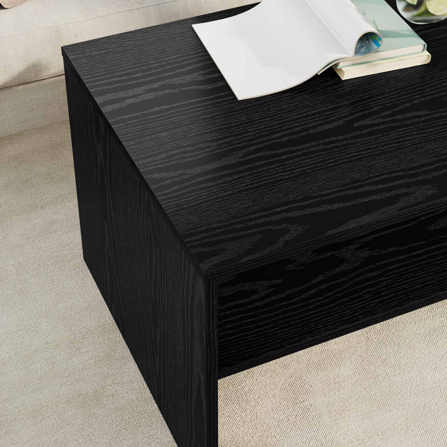 Sofabord Sort eg 80 x 50 x 40 cm Konstrueret træ