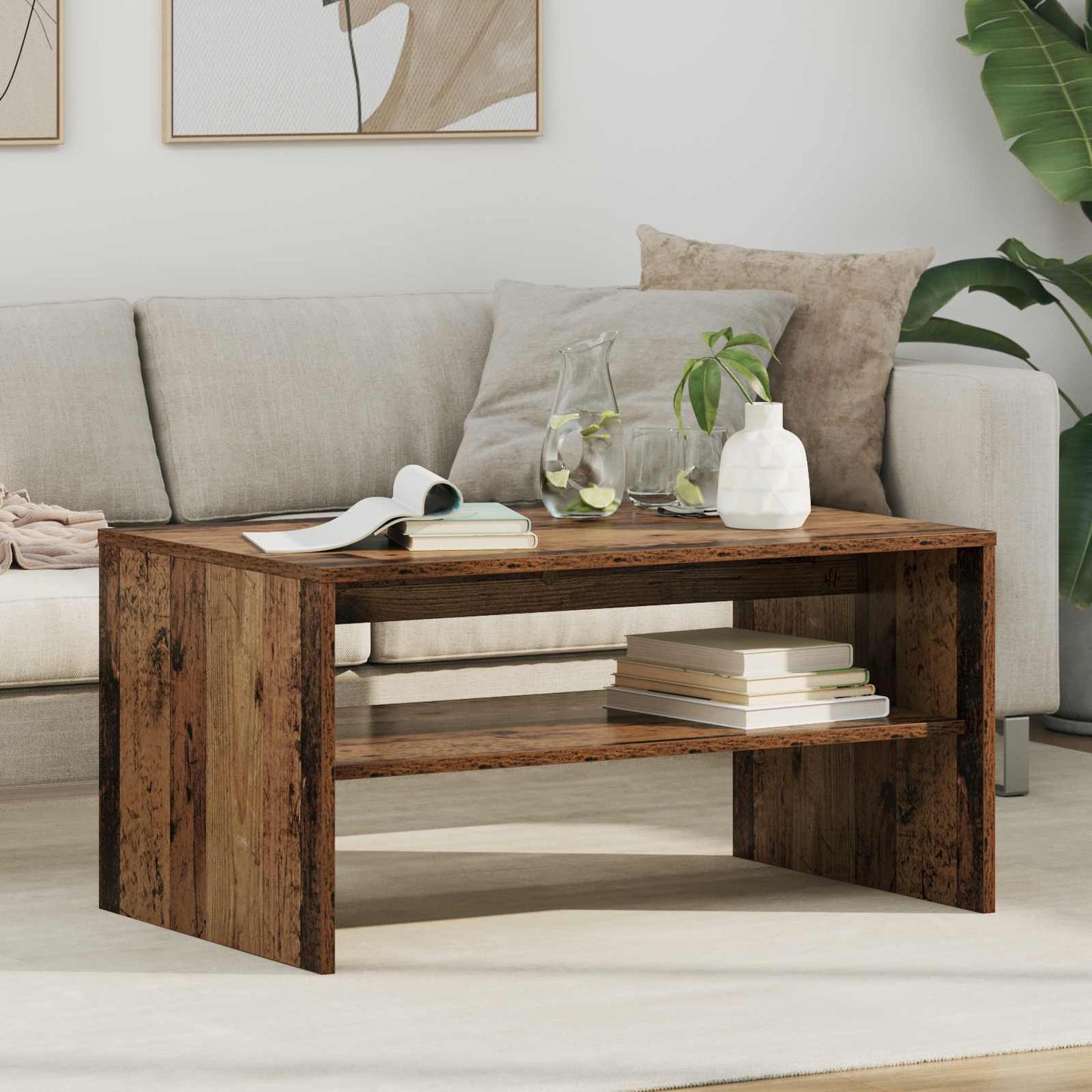 Sofabord Gammelt træ 80 x 50 x 40 cm Konstrueret træ