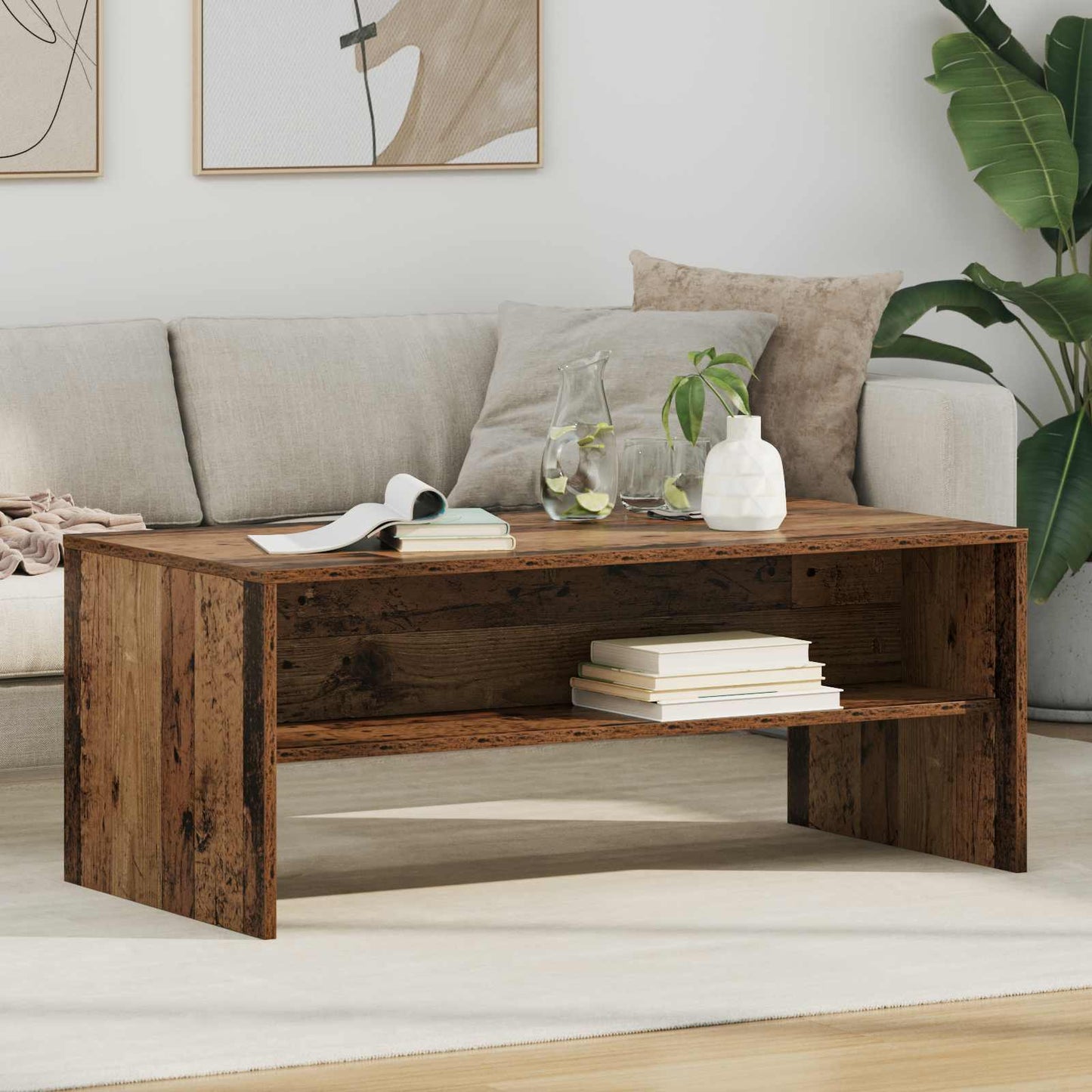 Sofabord Gammelt træ 100 x 50 x 40 cm Konstrueret træ