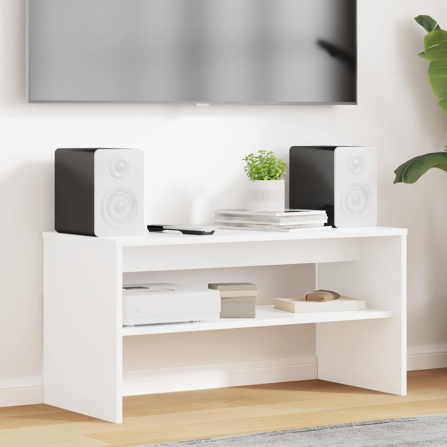 TV-skab 80 x 35 x 40 cm Hvid Konstrueret træ