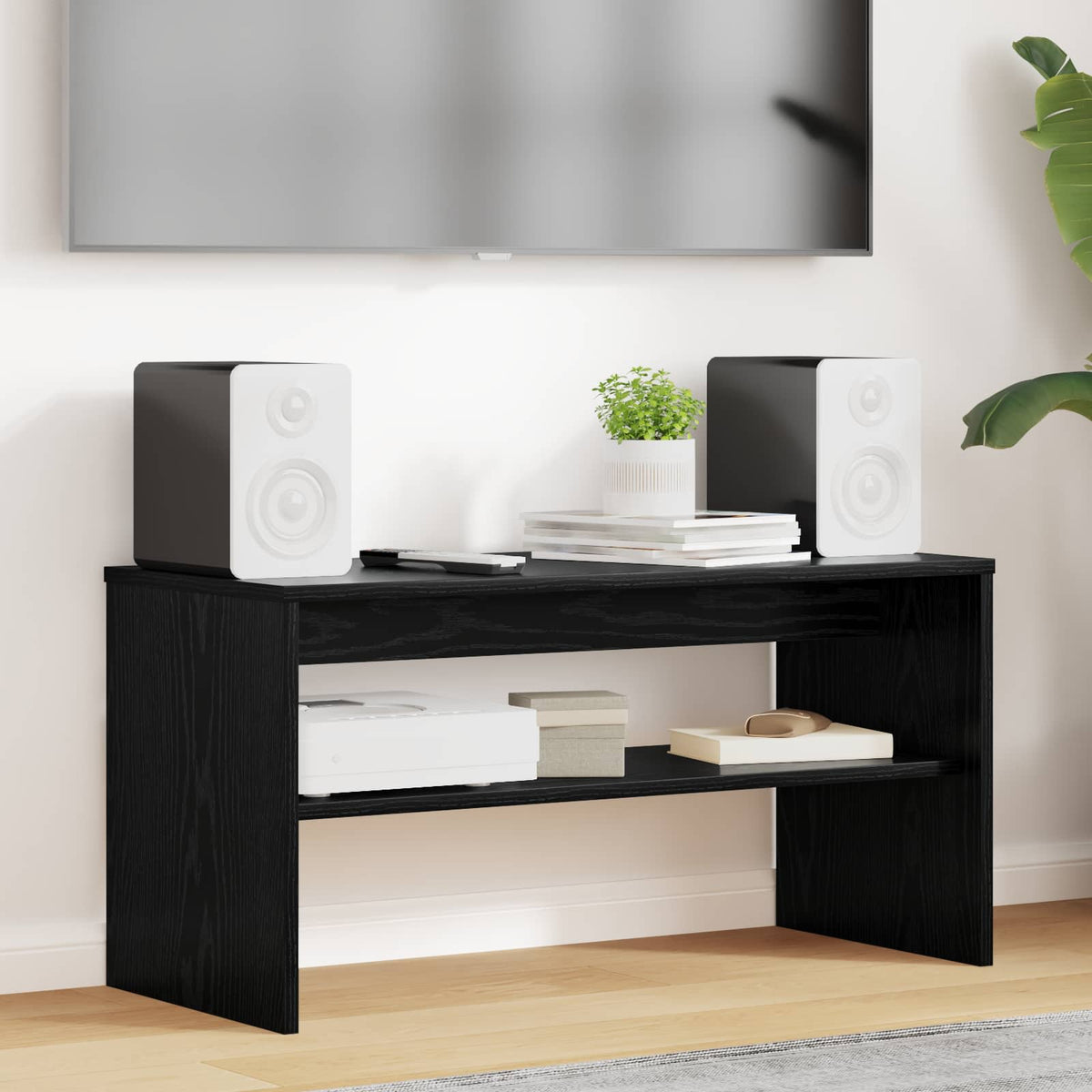 TV-skab 80 x 35 x 40 cm Sort eg Konstrueret træ