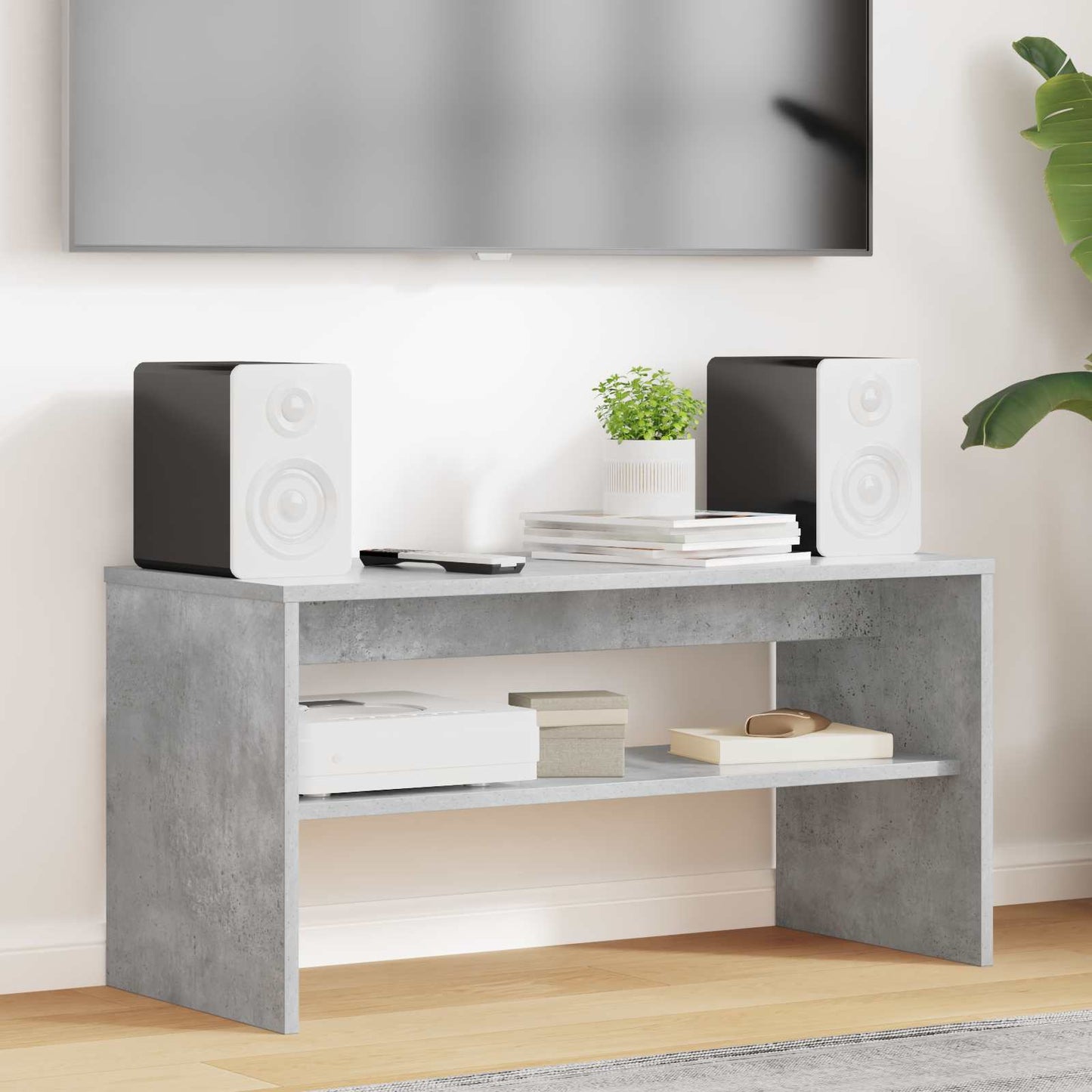TV-skab 80 x 35 x 40 cm Beton Grå Konstrueret træ
