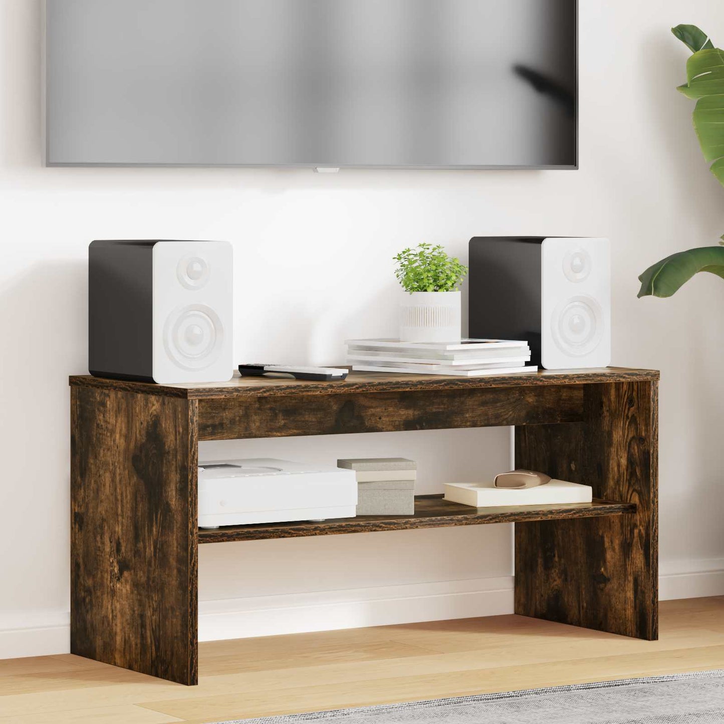 TV-skab 80 x 35 x 40 cm Røget eg Konstrueret træ
