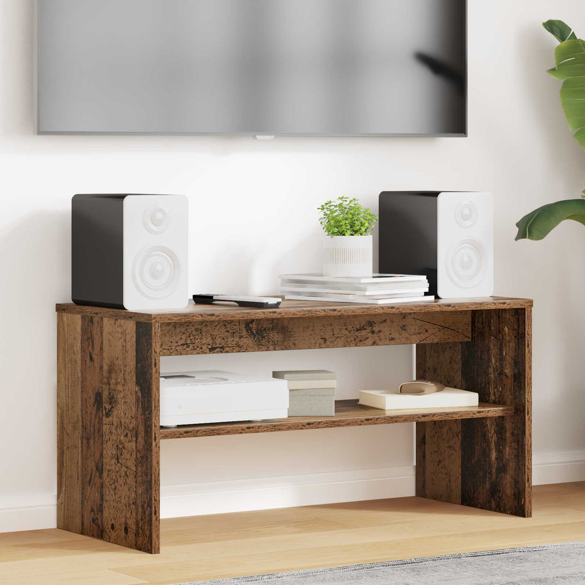 TV-skab 80 x 35 x 40 cm Gammelt træ Konstrueret træ