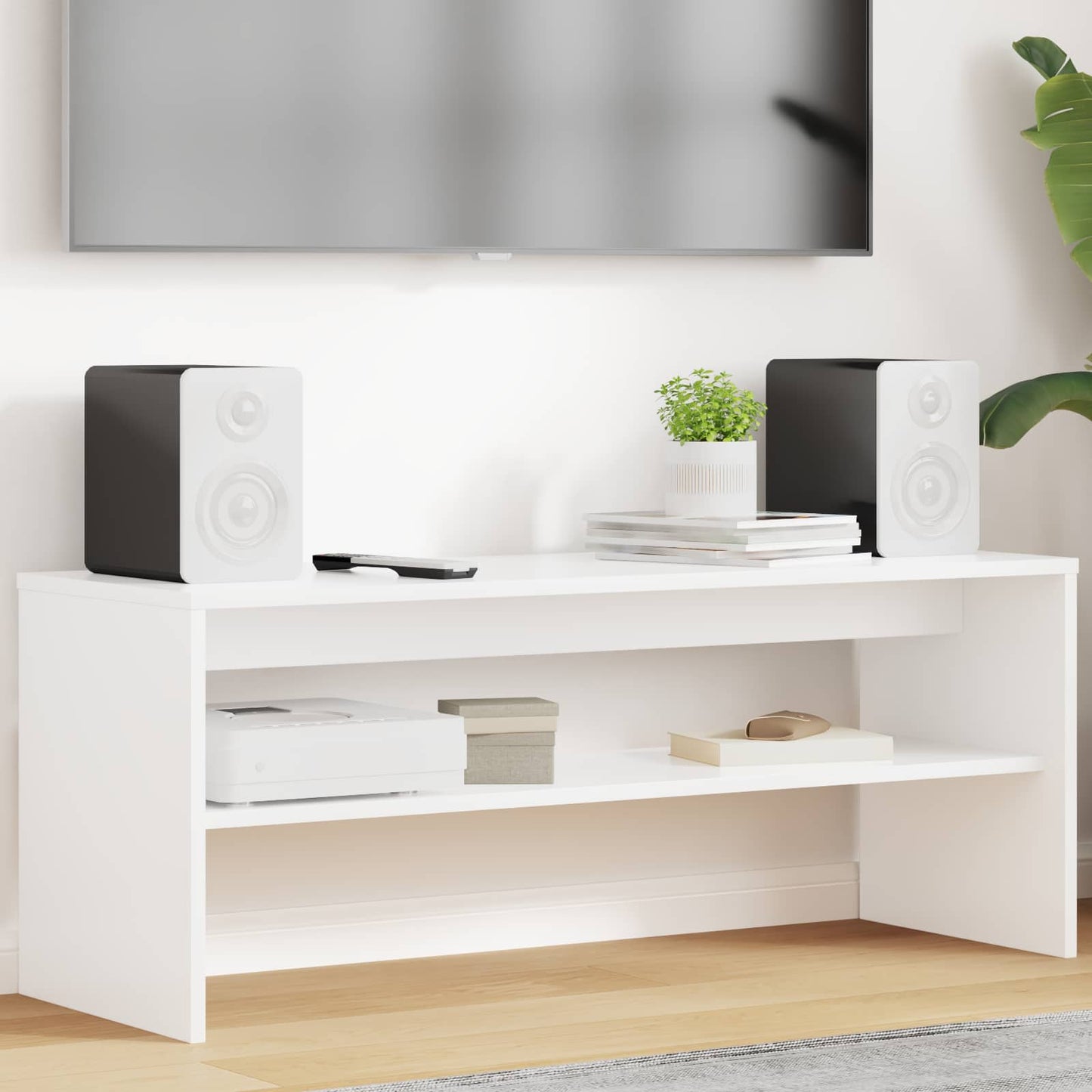 TV-skab 100 x 35 x 40 cm Hvid Konstrueret træ