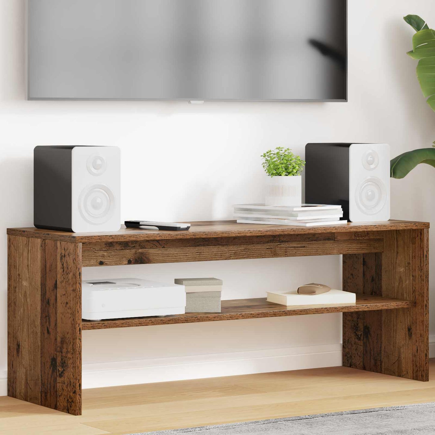 TV-skab 100 x 35 x 40 cm Gammelt træ Konstrueret træ
