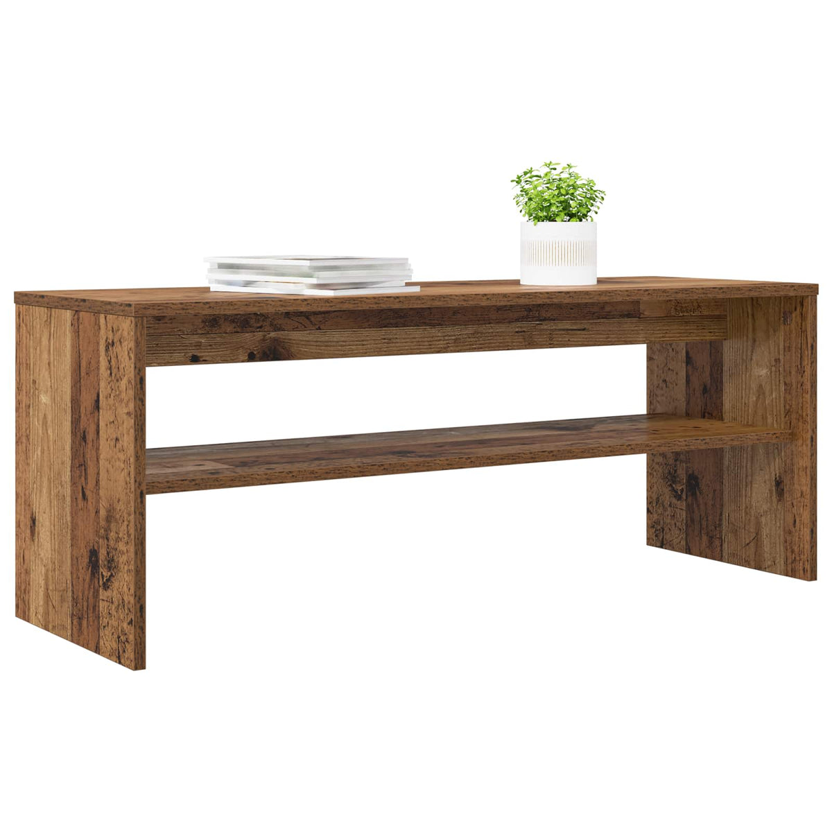 TV-skab 100 x 35 x 40 cm Gammelt træ Konstrueret træ