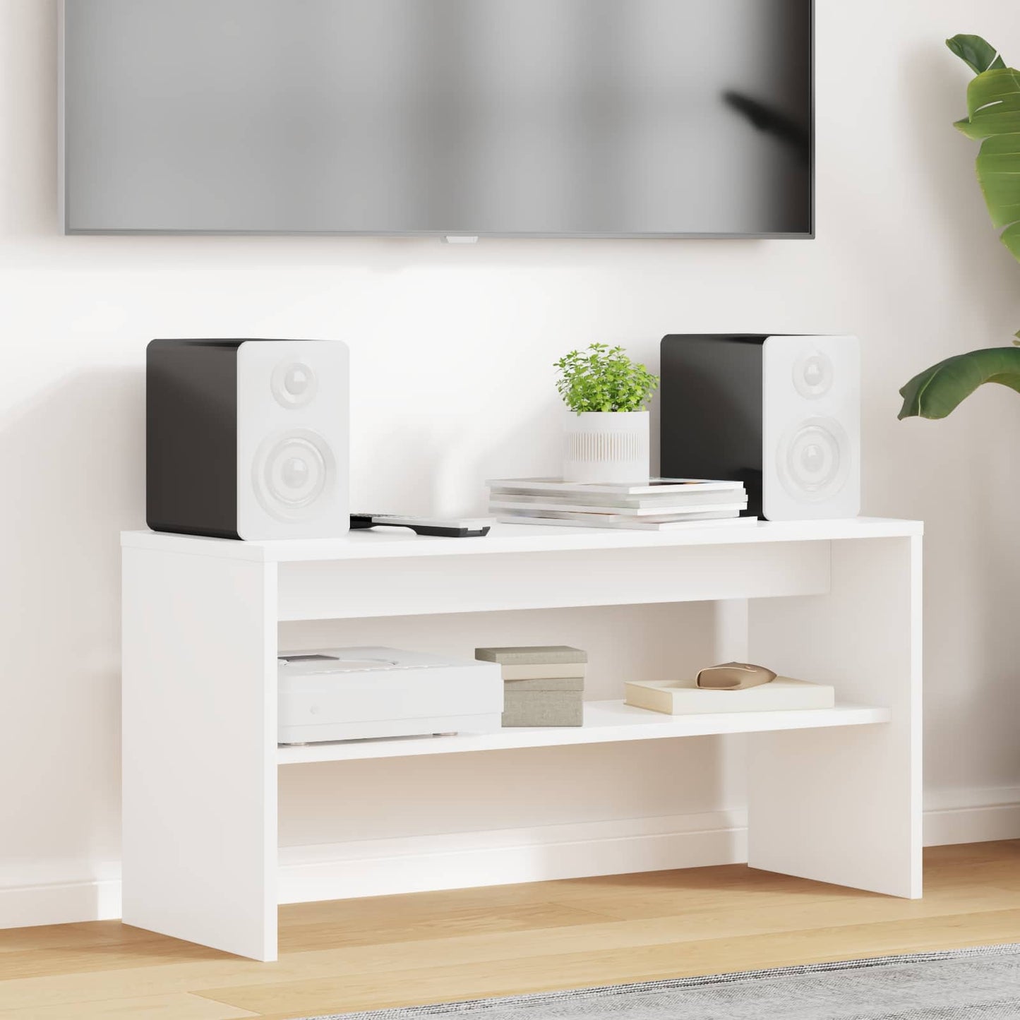 TV-skab 80 x 30 x 40 cm Hvid Konstrueret træ