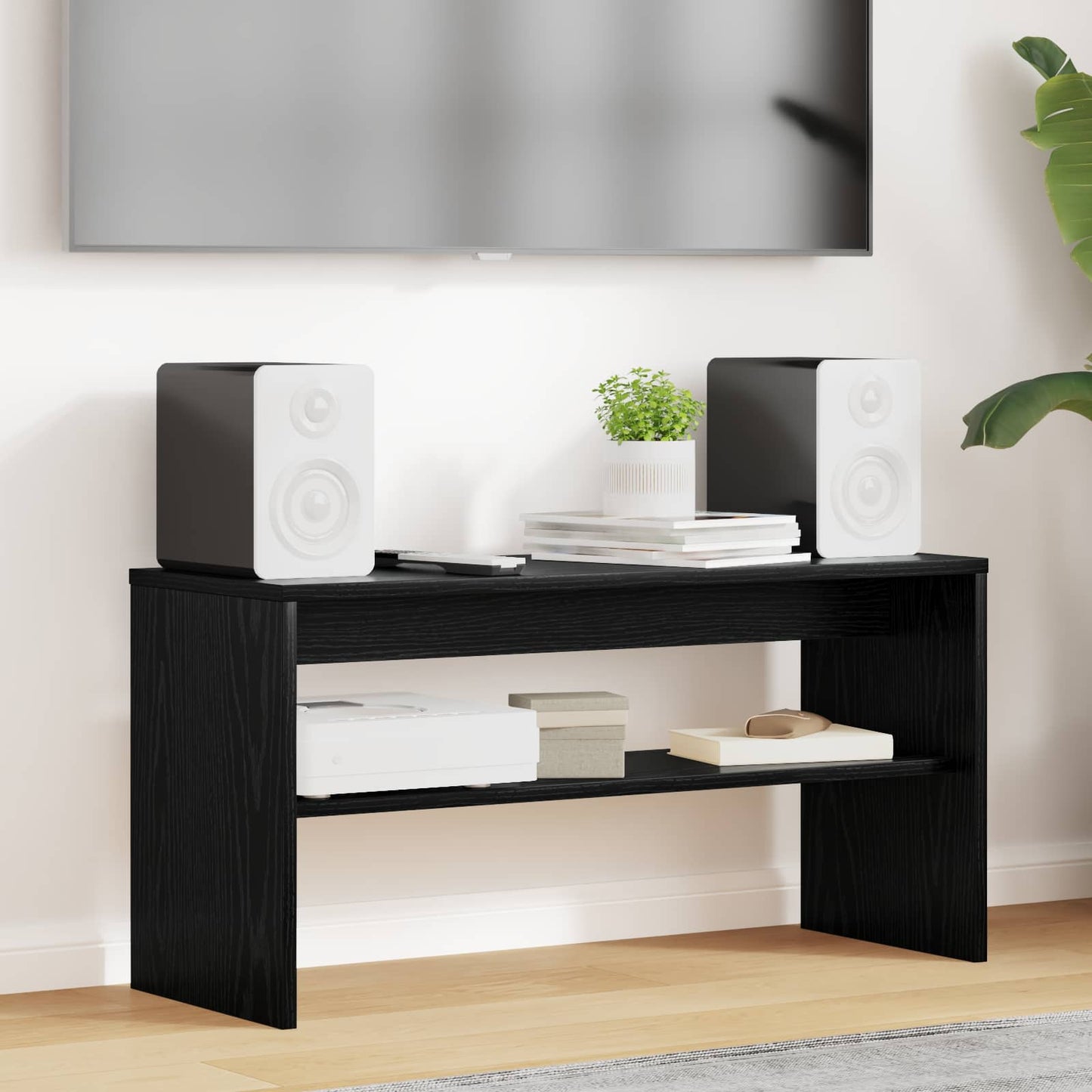 TV-skab 80 x 30 x 40 cm Sort eg Konstrueret træ