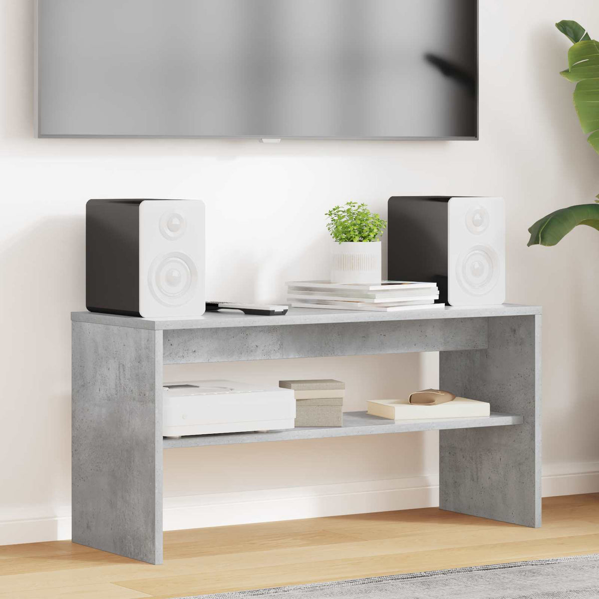 TV-skab 80 x 30 x 40 cm Beton Grå Konstrueret træ