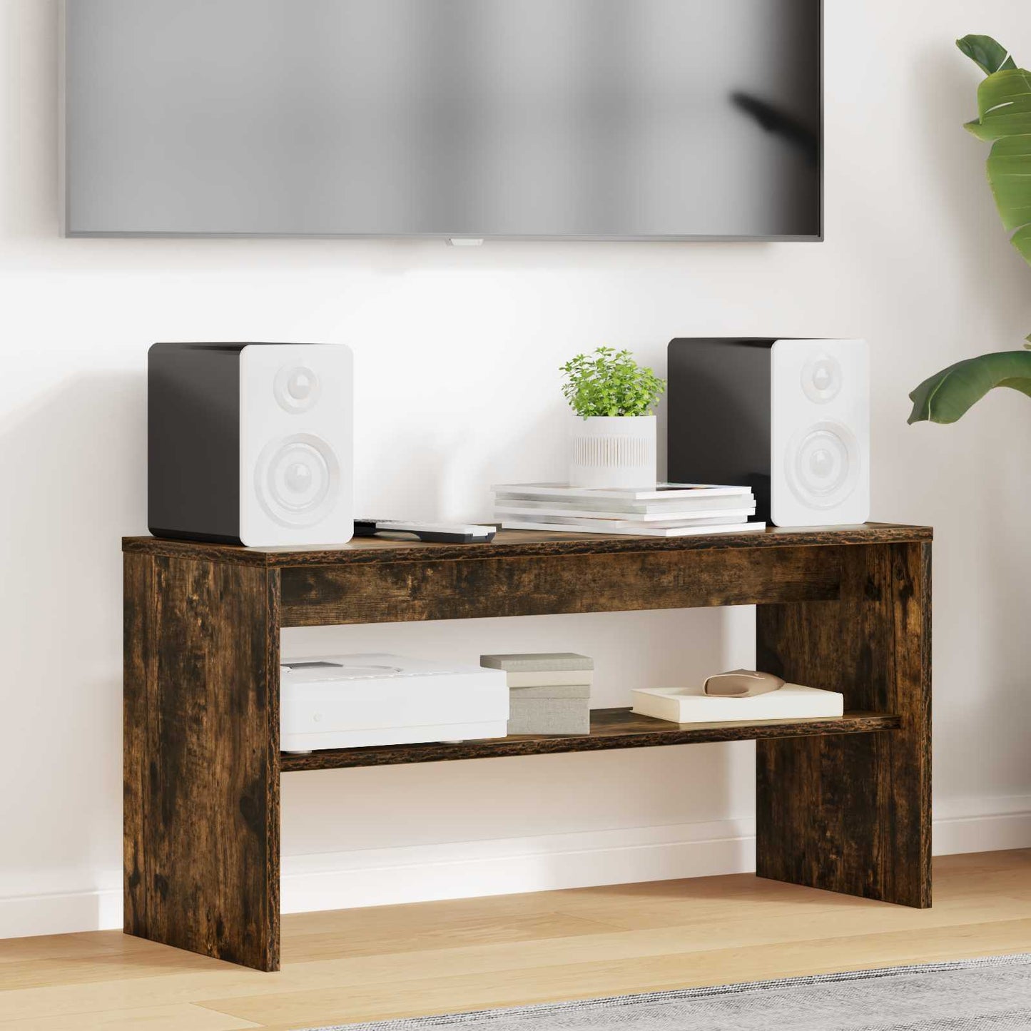 TV-skab 80 x 30 x 40 cm Røget eg Konstrueret træ
