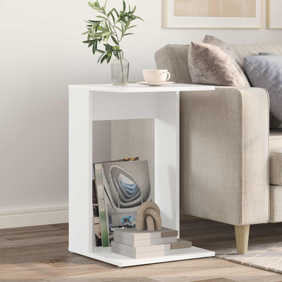 Sidebord Hvid 40 x 38 x 62,5 cm Konstrueret træ